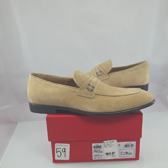 NWT $895 Salvatore Ferragamo Desio Suede Leather Moccasins Size 8.5